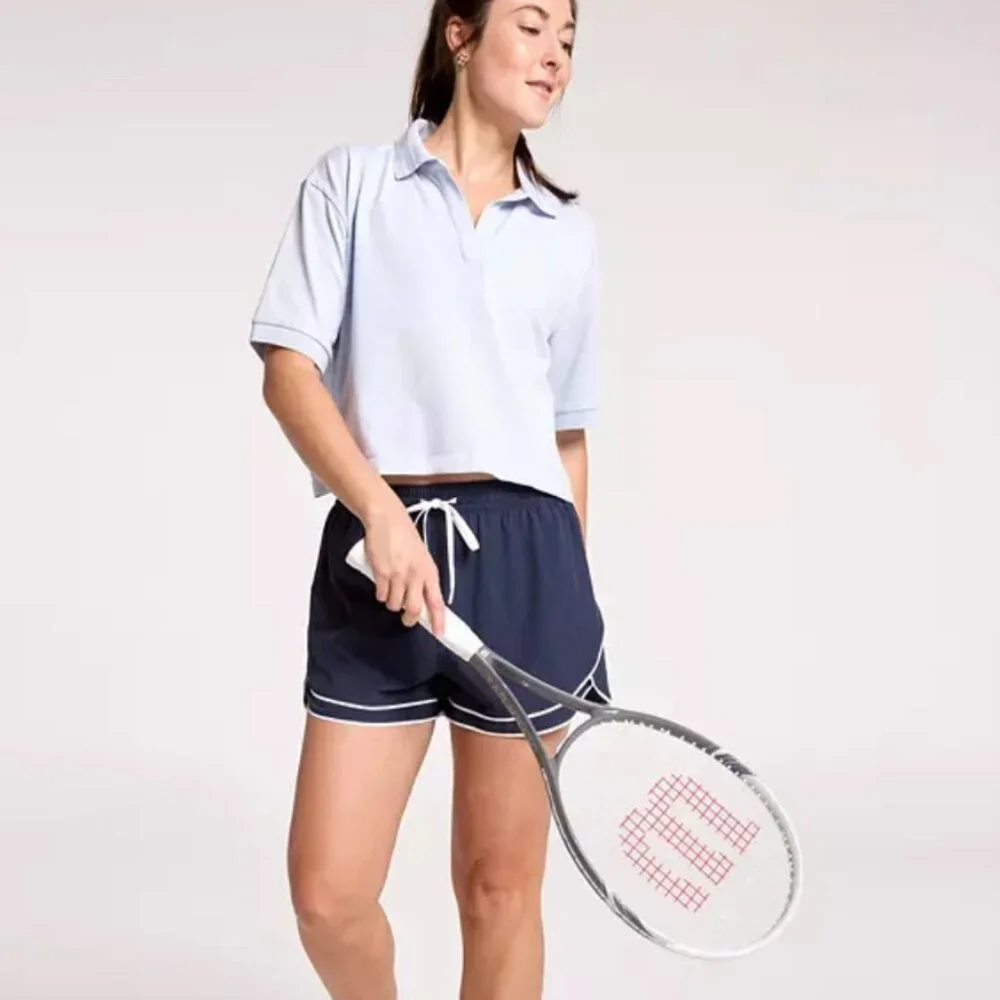 Calia Women's Seamless Tipped Polo in Pale Blue NWT - Picture 1 of 12